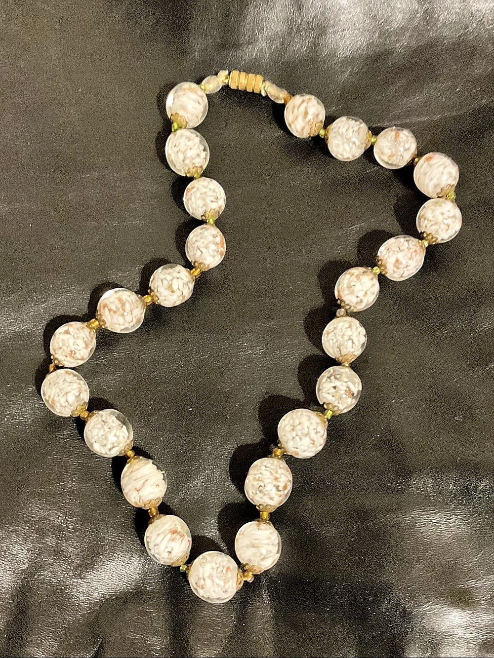 Sommerson venetian aventurine glass vintage bead necklace